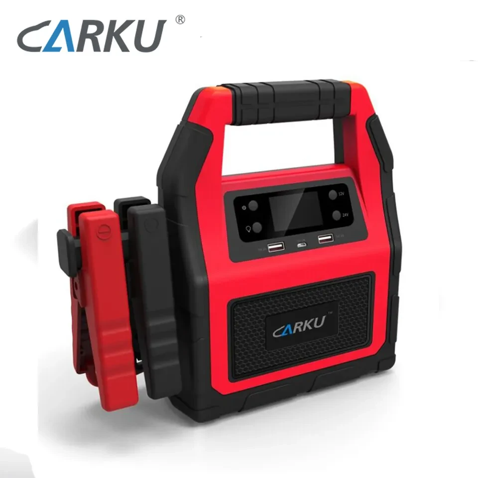 Пуско-зарядний ристрій автономний / підкурювач атомобільний з ліхтариком Carku 42000mAh