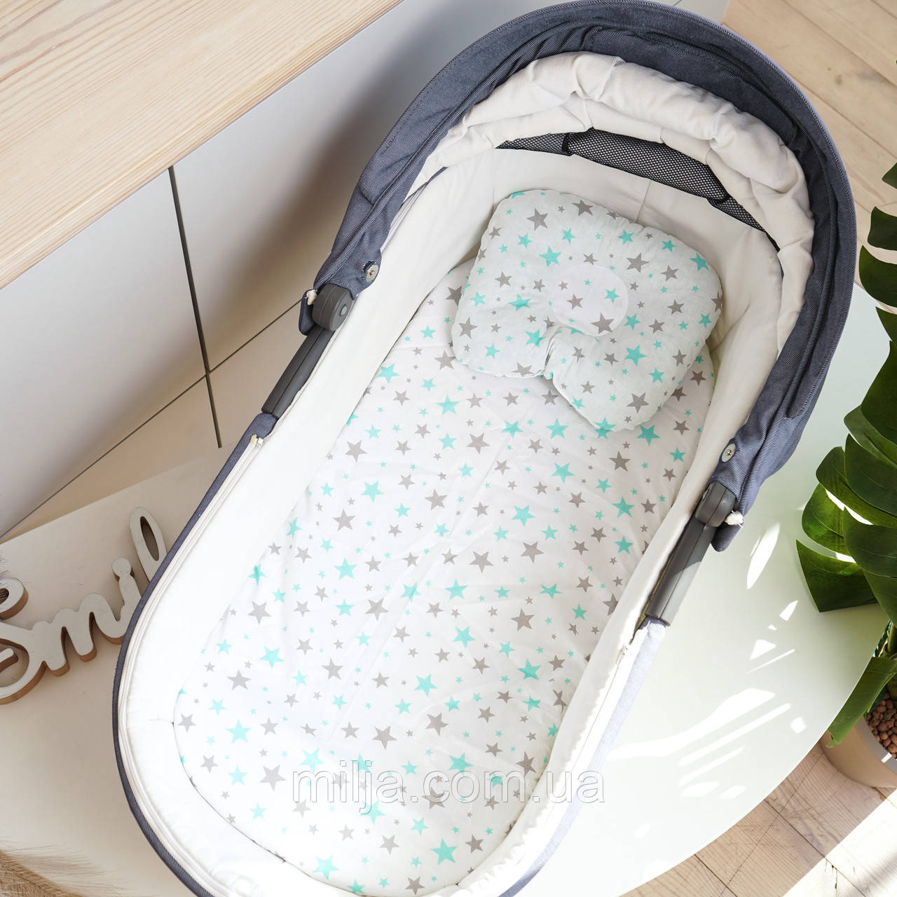 Комплект простирадло i подушка в дитячу коляску 80 * 40 см, фото 1