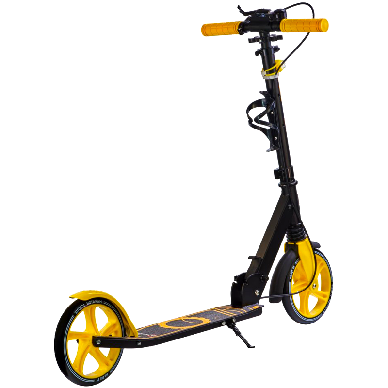 Самокат Maraton Rider складаний двоколісний з ручним гальмом і підсклянником для дівчаток (жовтий)