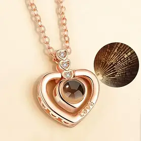 Кулон Серце I Love You з гравіюванням 100 мовами з медичної сталі для подарунка коханій мамі сестрі