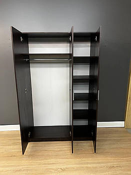 Шафа розпашна тридверна з полицями та кронштейном Венге