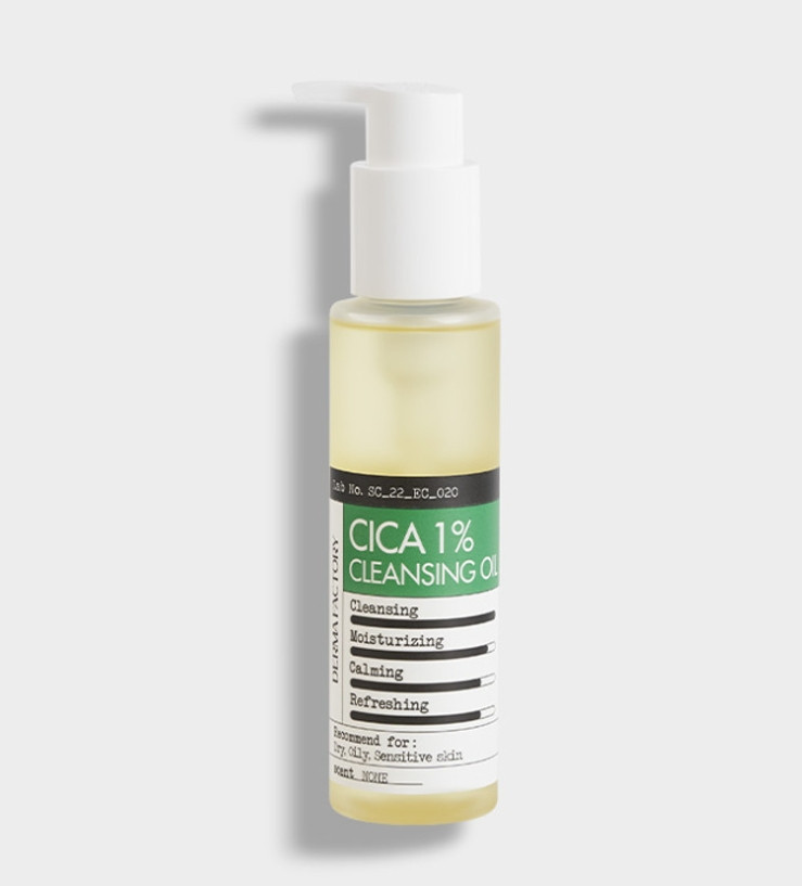 Derma Factory Cica 1% Cleansing Oil - Очищуюча гідрофільна олія для обличчя з екстрактом центели азіатської, фото 1