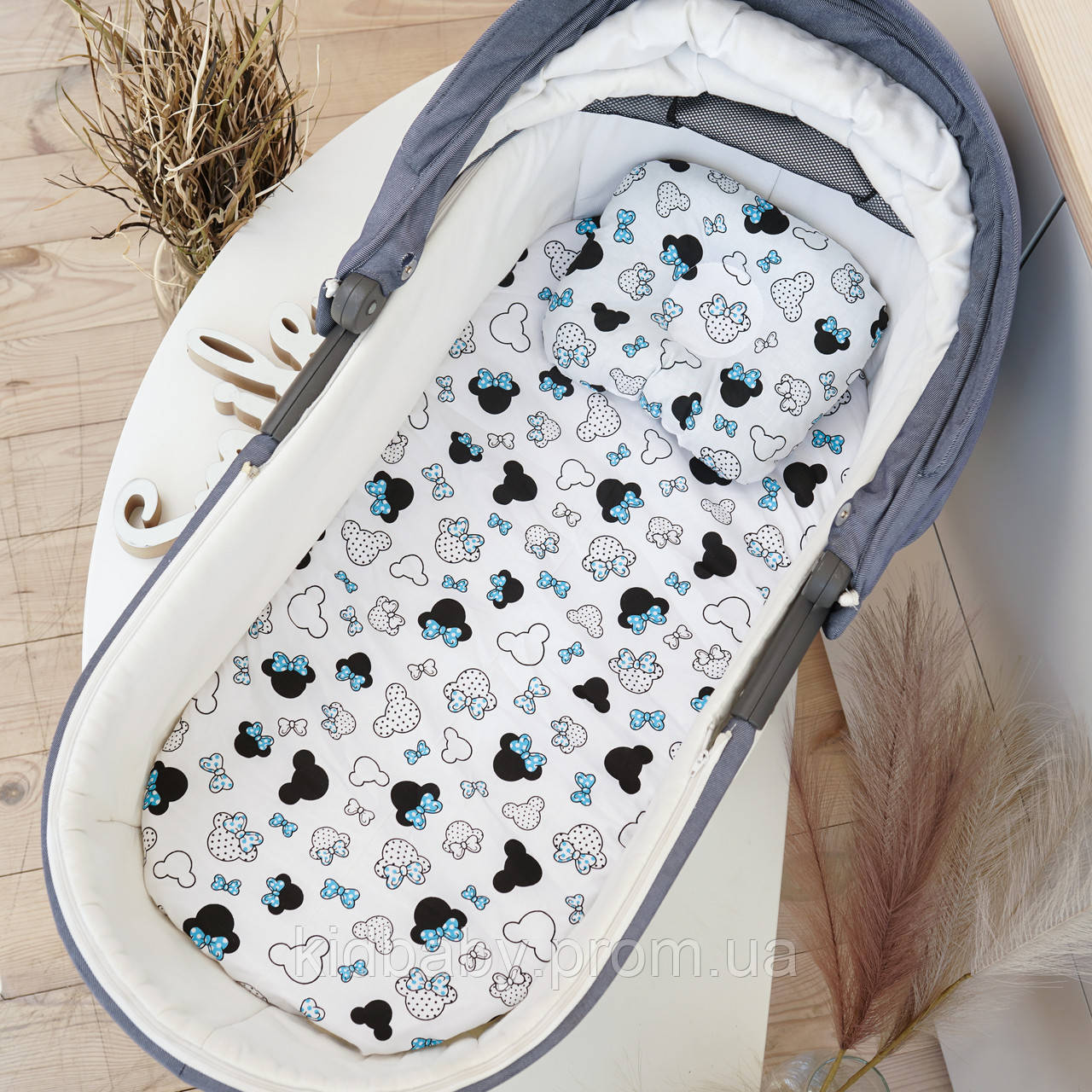Дитячий непромокаючий набір в коляску "Блакитні Міккі", фото 1