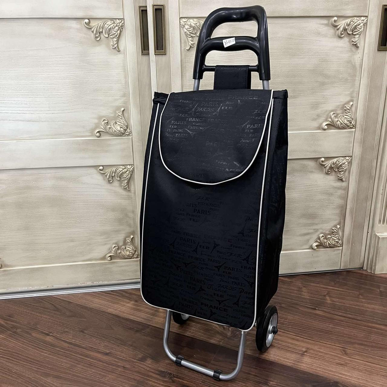 Господарська сумка на коліщатках чорна, фото 1