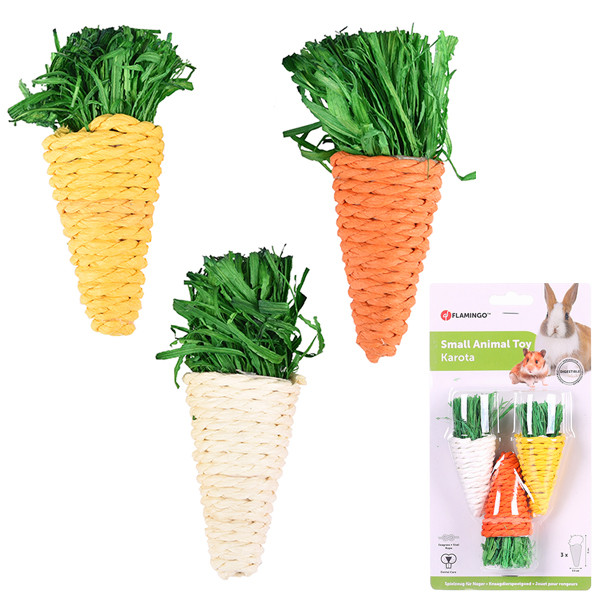 Flamingo Small Carrots ФЛАМІНГО МОРКВА іграшка для гризунів 3.5х9 см, фото 1