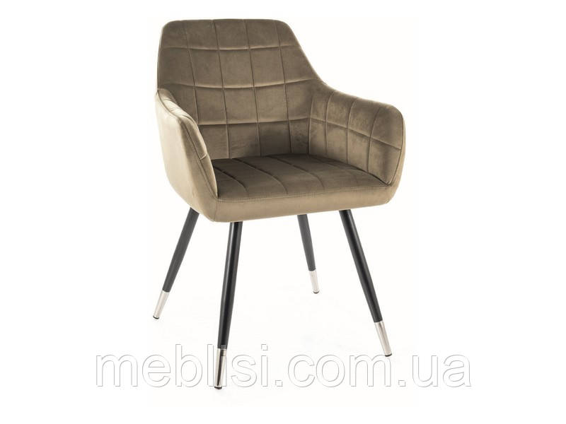 Крісло NUXE VELVET олівковий/ніжки чорні BL.77 (Польша Signal)