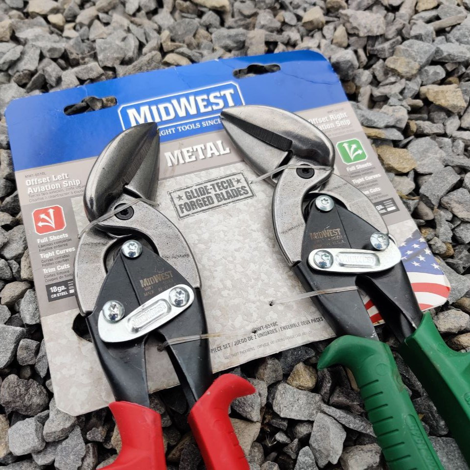 Набір ножиць для металу - ліві та праві ножиці для різання металу з кованим лезом та зручними ручками - MWT-6510С (США), фото 1