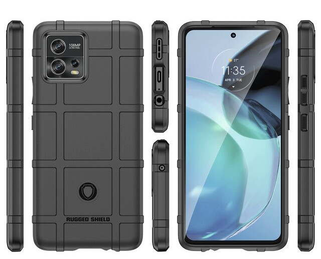 Протиударний чохол Shield для Motorola G72 чорний гумовий бампер