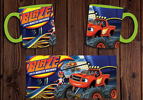 Чашка "Блиск і монстрмашини" / Кружка Blaze and the Monster Machines №1 Салатовий