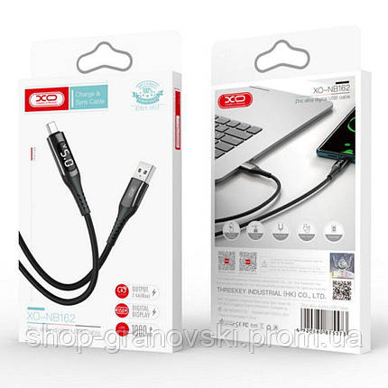 USB кабель Micro XO NB162 led 2.4A 1m, фото 2