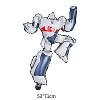 Шар фольгированный фигурный 71х53 см Десептикон Мегатрон в прыжке трансформер Белый