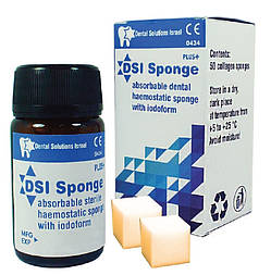 DSI Sponge Plus — гемостатична антисептична колагенова губка 50 шт. альванес альвостаз