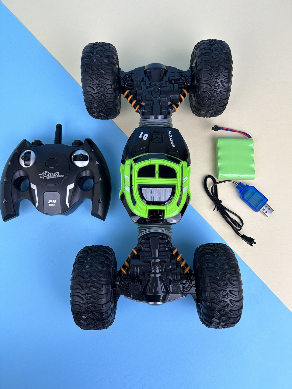 Машина-трансформер на радіокеруванні, перевертиш Leopard king 34см зелений