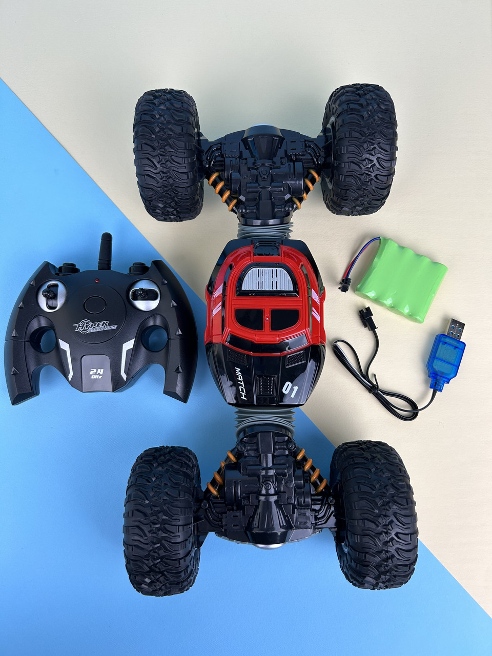 Машина-трансформер на радіокеруванні, перевертиш Leopard king 34см червоний