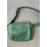 Шкіряна поясна сумка Easy зелена вінтажна зі шкіряним ременем GG, фото 2