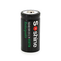 Акумулятор Soshine 16340/CR123 Li-Ion, 700mAh, 1A, 4.2/3.7/2.5V, Button Top, Black