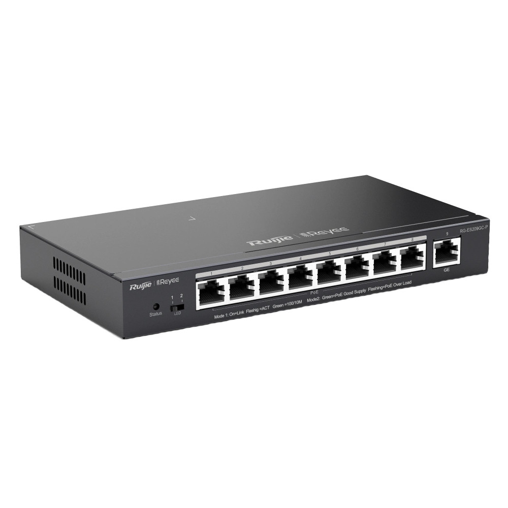 РоЕ-комутатор Ruijie Reyee RG-ES209GC-P 9-портовий гігабітний інтелектуальний, фото 1