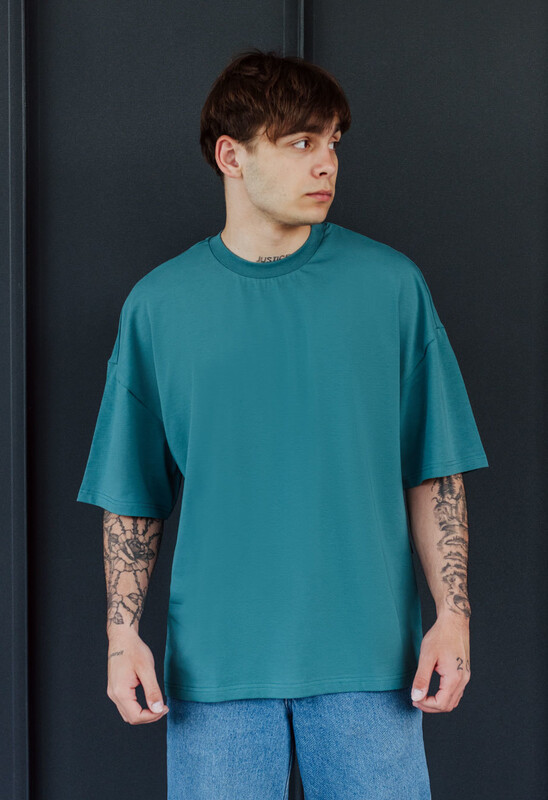 Футболка оверсайз Staff navy green basic oversize, фото 1