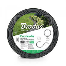 Бордюр газонний 40мм*10м з комплектом кілків, EASY BORDER, графіт, OBEGY4010SET