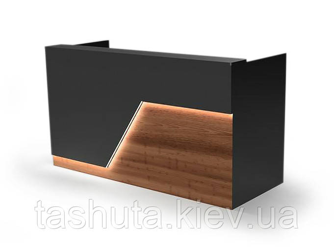 Ресепшн стойка "Майами", офисная стойка с подсветкой, 150х110х75 cм Ташута  (51-51070-02) Алюміній, 120см, Артвуд Світлий