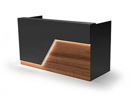 Ресепшн стойка "Майами", офисная стойка с подсветкой, 150х110х75 cм Ташута  (51-51070-02) Алюміній, 120см, Артвуд Світлий