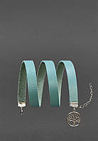 Жіночий шкіряний браслет -стрічка бірюзовий от Mirasvid