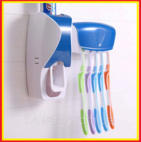 Диспенсер дозатор для зубной пасты и щеток автоматический,держатель для зубных щеток,дозатор пасты Синий j&s