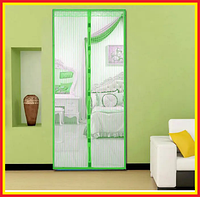 Москитная сетка на магнитах на дверь,антимоскитная штора самозакрывающаяся магнитная,штора магнитная Зелен j&s