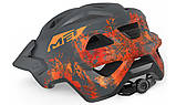 Велошолом MET Eldar сірий-оранжевий для дітей, легкий з вентиляцією та козирком, фото 4
