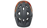 Велошолом MET Eldar сірий-оранжевий для дітей, легкий з вентиляцією та козирком, фото 5