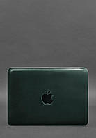 Шкіряний чохол для MacBook 14 дюйм Зелений Crazy Horse