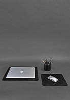Набір для робочого столу із натуральної шкіри 1.0 чорний Crazy Horse