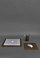 Набір для робочого столу із натуральної шкіри 1.0 темно-коричневий Crazy Horse