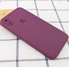Чохол накладка Silicon case Full Square для Apple iPhone Xs Max Maroon, фото 3