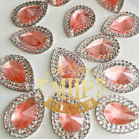 Акрилові камені, форма Капля, колір Light Peach, 13х18 mm, 1 шт.