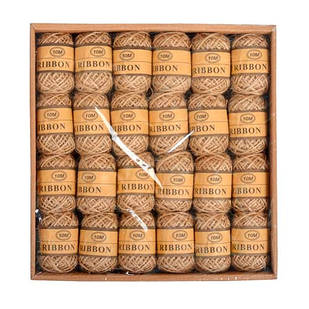 Набір з 24 декоративних джутових шнурів, ниток, мотузок 10м, коричневі