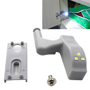 Світлодіодна LED підсвічування меблів шафи на меблеву петлю, білий