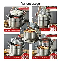 5 слоев 304 нержавеющая сталь пароварка для пищевого использования для приготовления супов