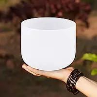 8-дюймовая чаша из кварцевого кристалла F Tone 20 см, уплотнительное кольцо, молоточек в комплекте, белый, 440