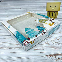 *10 шт* / Коробка / 200х200х30 мм / друк-Морозець / вікно-НГ-Будинок / НГ