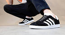 Чоловічі кросівки Adidas Gazelle Core Black Cloud White Gold BB5476, фото 4