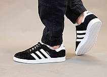 Чоловічі кросівки Adidas Gazelle Core Black Cloud White Gold BB5476, фото 5