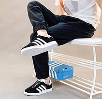 Чоловічі кросівки Adidas Gazelle Core Black Cloud White Gold BB5476, фото 6