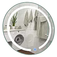 20" круглое светодиодное настенное зеркало для ванной комнаты и макияжа с сенсорным датчиком
