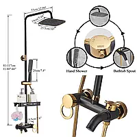 Набір змішувачів для душу для ванної кімнати з нажимною штангою Чорний душовий набір Дощовий душ з ручним душем