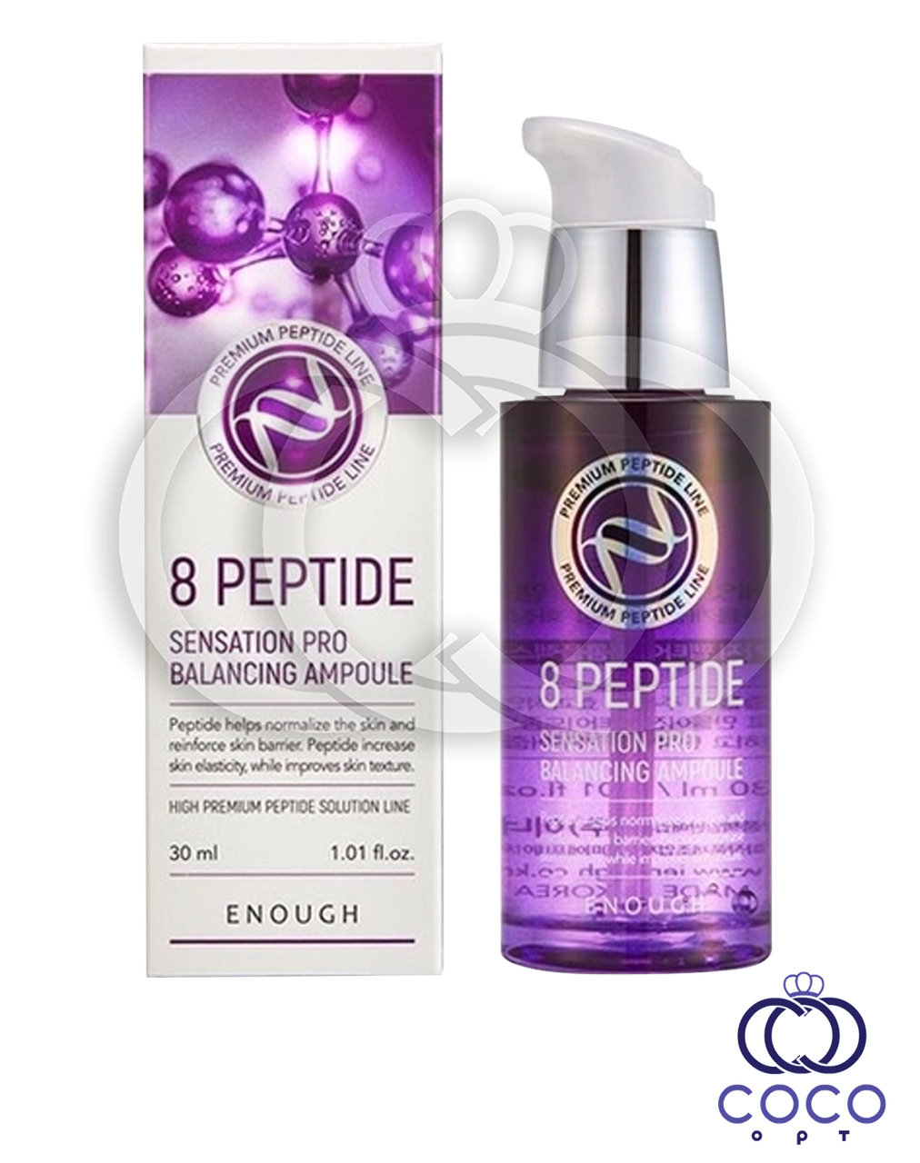 Сироватка для обличчя Enough 8 Peptide Sensation Pro Balancing Ampoule з комплексом пептидів 30 ml