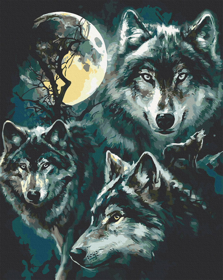 Картина за номерами Сім'я вовків 40х50 см ArtCraft
