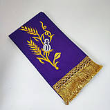Закладка з вишивкою для Євангелія (габардин, фіолетовий колір), фото 3