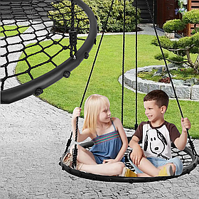 Гойдалка кругла гніздо лелеки чорна Malatec 100 см HB9966