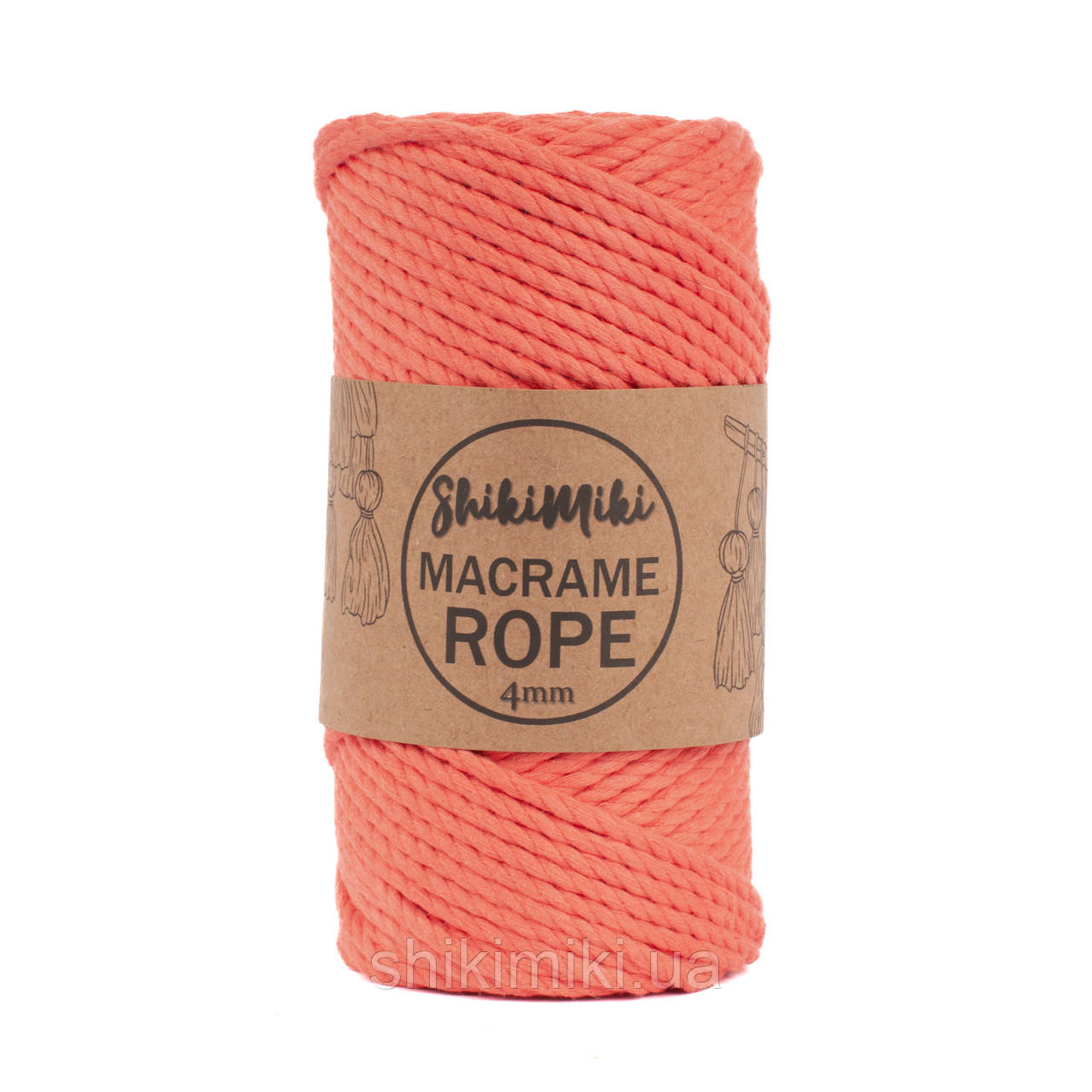 Еко шнур Shikimiki Rope 4mm, колір Лососевий
